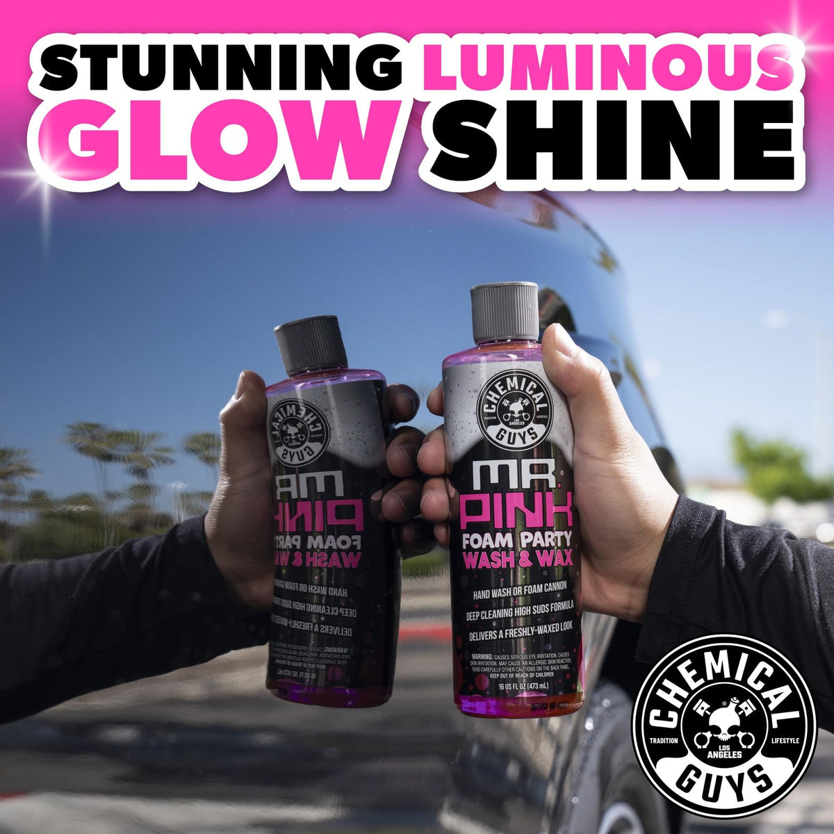 16 Fl Oz Car Wash Foam Shampoo with Wax Polymers - Pink