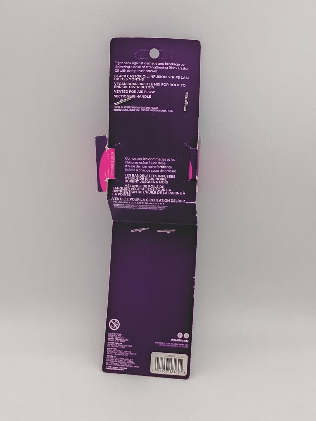 Goody Round Cushion Brush Infused with Black Castor Oil for Hair Care