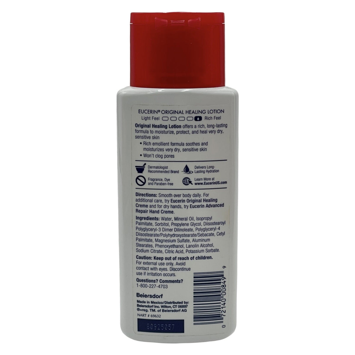Eucerin Original Healing Lotion 5 oz Fragrance Free Very Dry