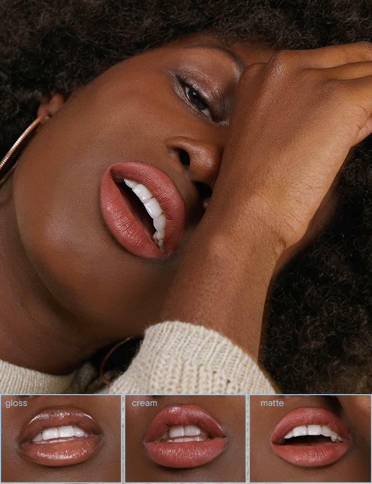 Multimood Lip Trio Set - Gloss, Cream & Matte Finishes, Vegan & Cruelty-Free