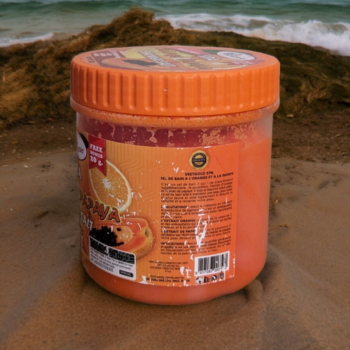 Veetgold Orange Papaya Glutathione Shower Salt Scrub