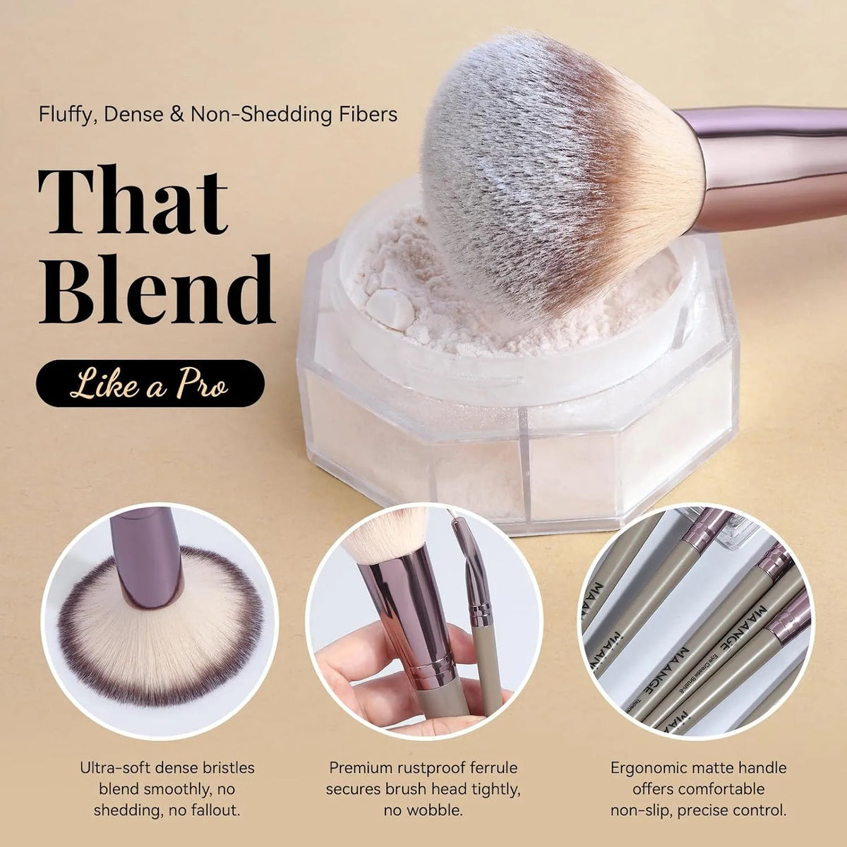 Maange 30-Piece Makeup Brush Set with Travel Case – includes 6 Face & 24 Eye Brushes