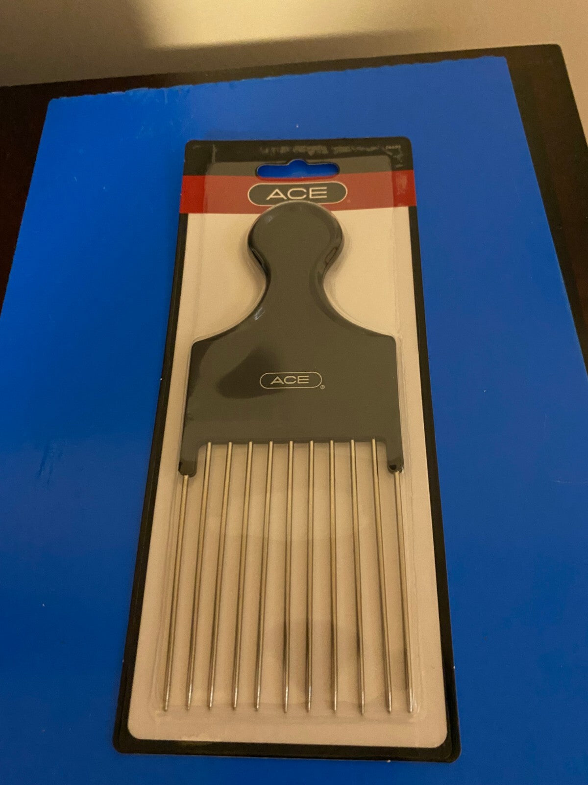 Black Wide Tooth Metal Hair Pick Comb Detangling & Volume Creation