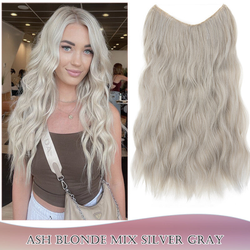 Wavy Clip-In Hair Extensions with Invisible Wire and Clips — Realistic Long Hair