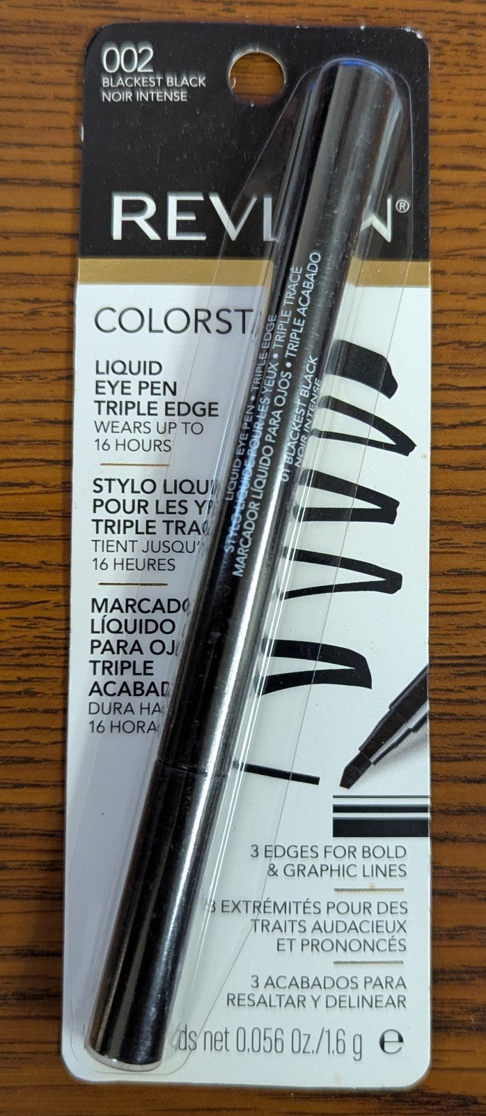 Revlon Colorstay Triple Edge Liquid Eye Pen - Blackest Black 0.056oz - Pack of 5