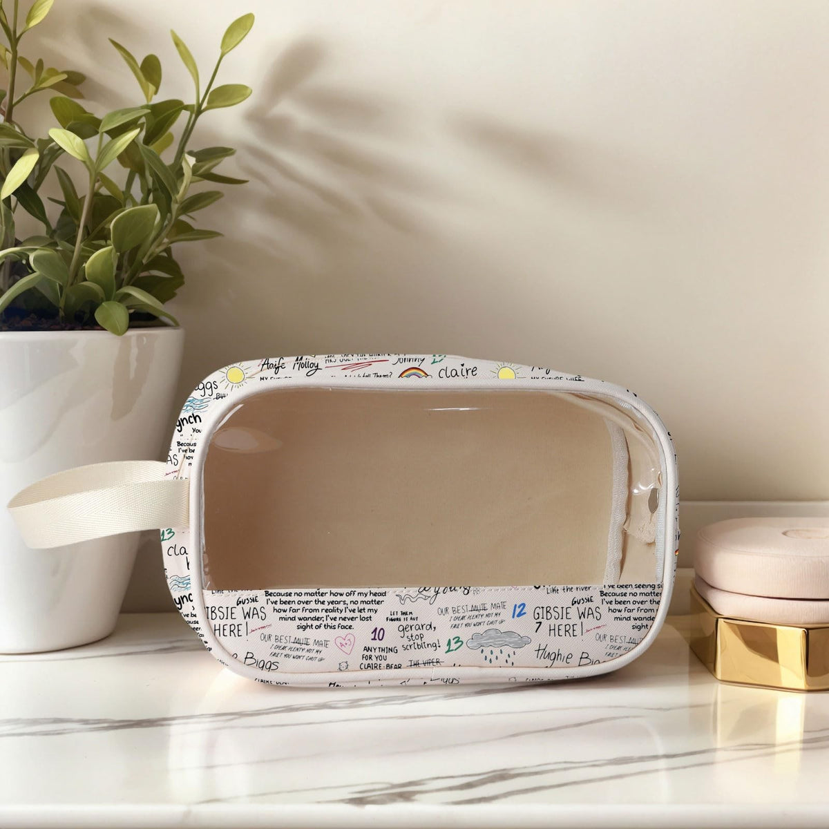 Large Clear Makeup Bag - 6.69 x 3.54 Inches Waterproof Portable Organizer