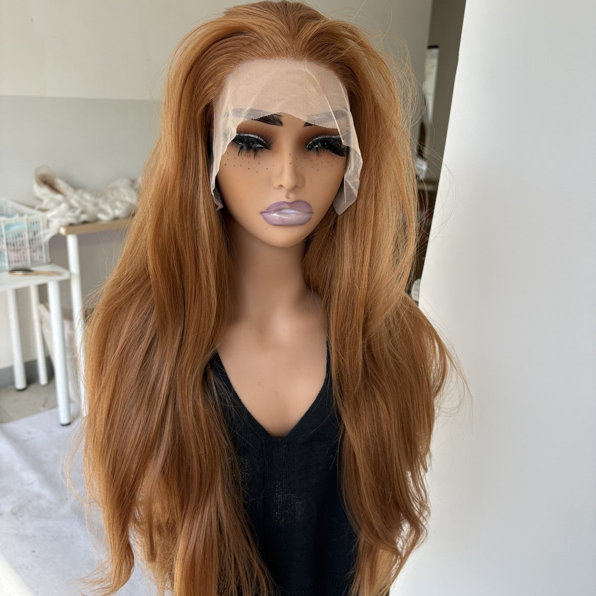 Heat-Resistant Synthetic Lace Front Wig - Long Straight Hair, 13x4 Cap