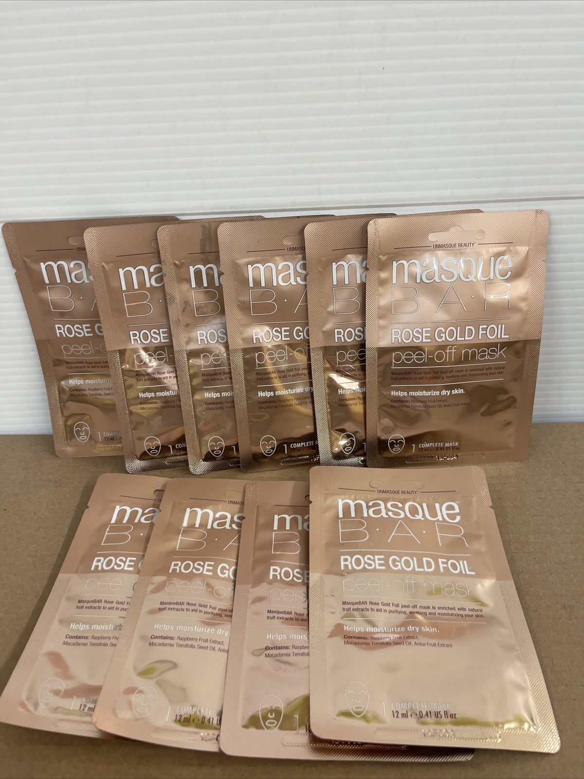 Rose Gold Foil Peel-Off Facial Mask, Pack of 10