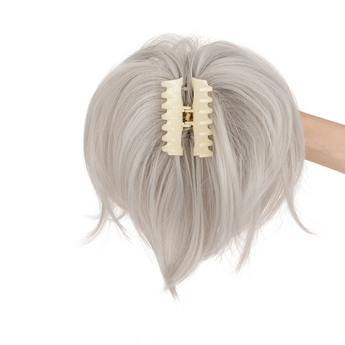 Short Claw Ponytail Extender with Bendable Updo Hair Piece and Claw Clip - Natural Look