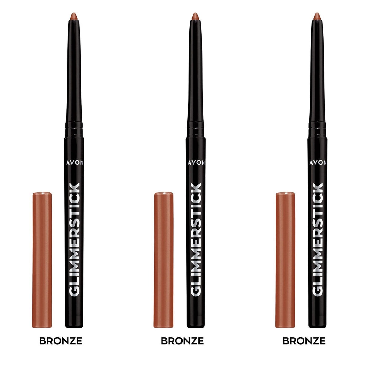 Retractable Waterproof Eyeliner Set - Bronze, Smudge-Proof, Long-Lasting 0.28g x3