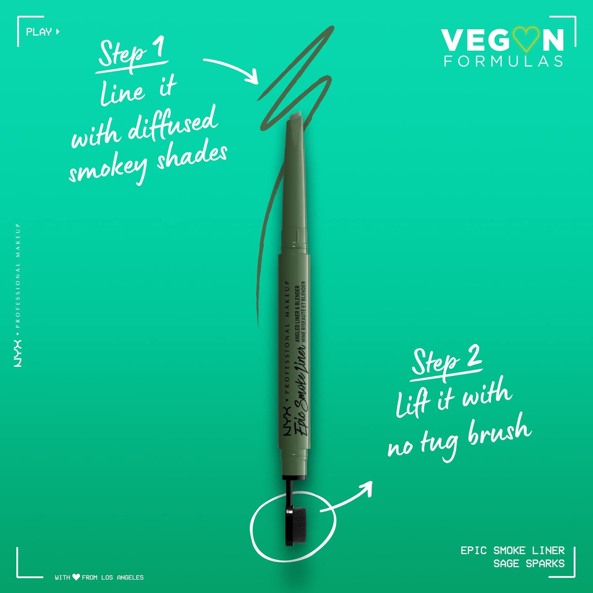 NYX Professional Makeup Epic Smoke Eyeliner - Vegan Smokey Eye Pencil, Sage Sparks