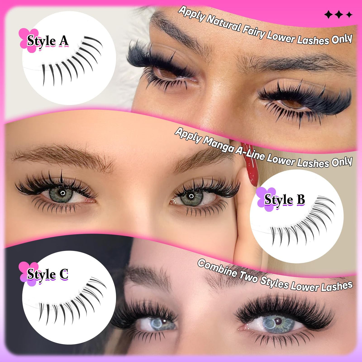 Bottom Lash Extension Clusters 552pcs Natural False Eyelashes for Lower Lids