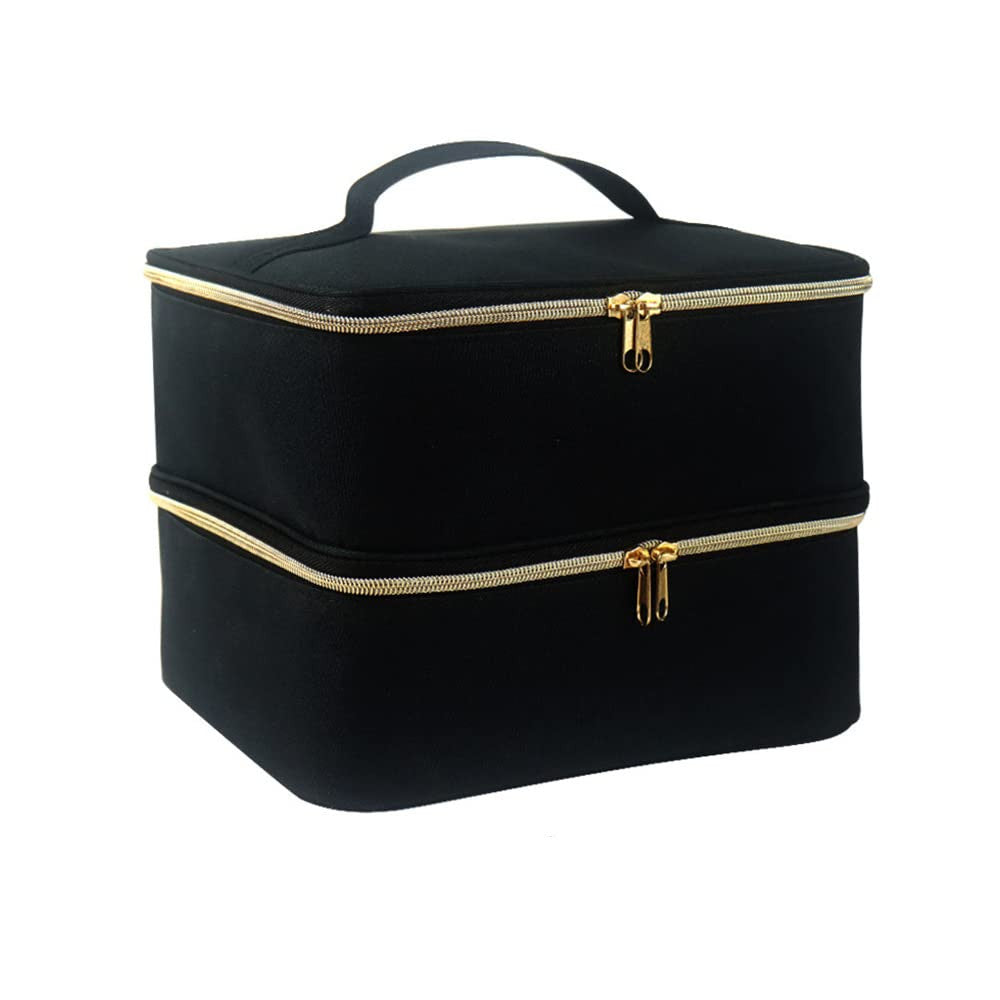 Double-Layer Nail Polish Carrying Case with Storage for 30 Bottles