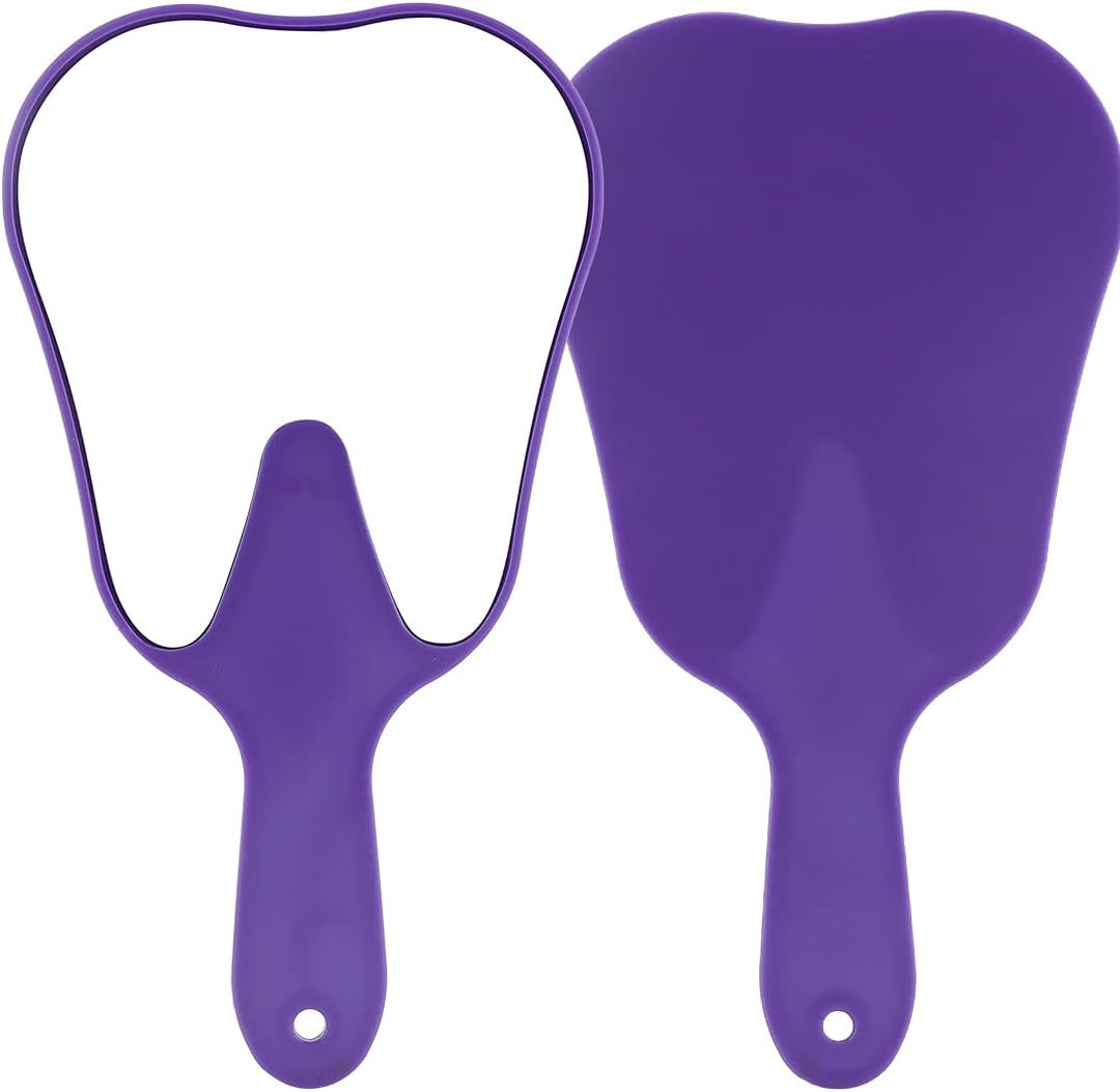 Cute Tooth-Shaped Hand Mirror - Portable Makeup & Dental Reflector