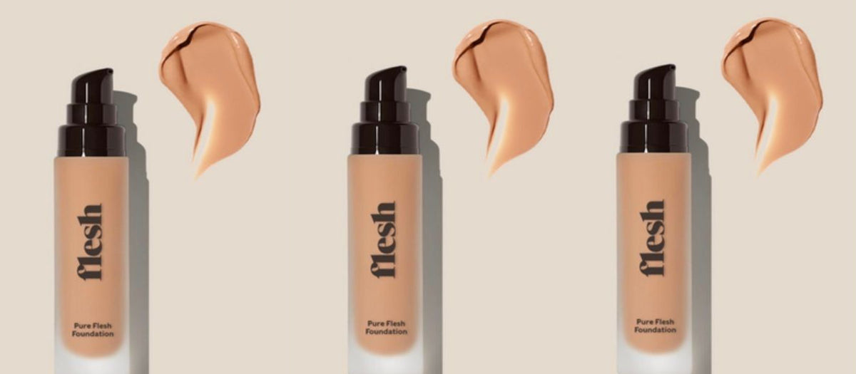 Flesh Beauty Liquid Foundation Birthday Cake Set - Vegan, Hydrating, Natural Finish