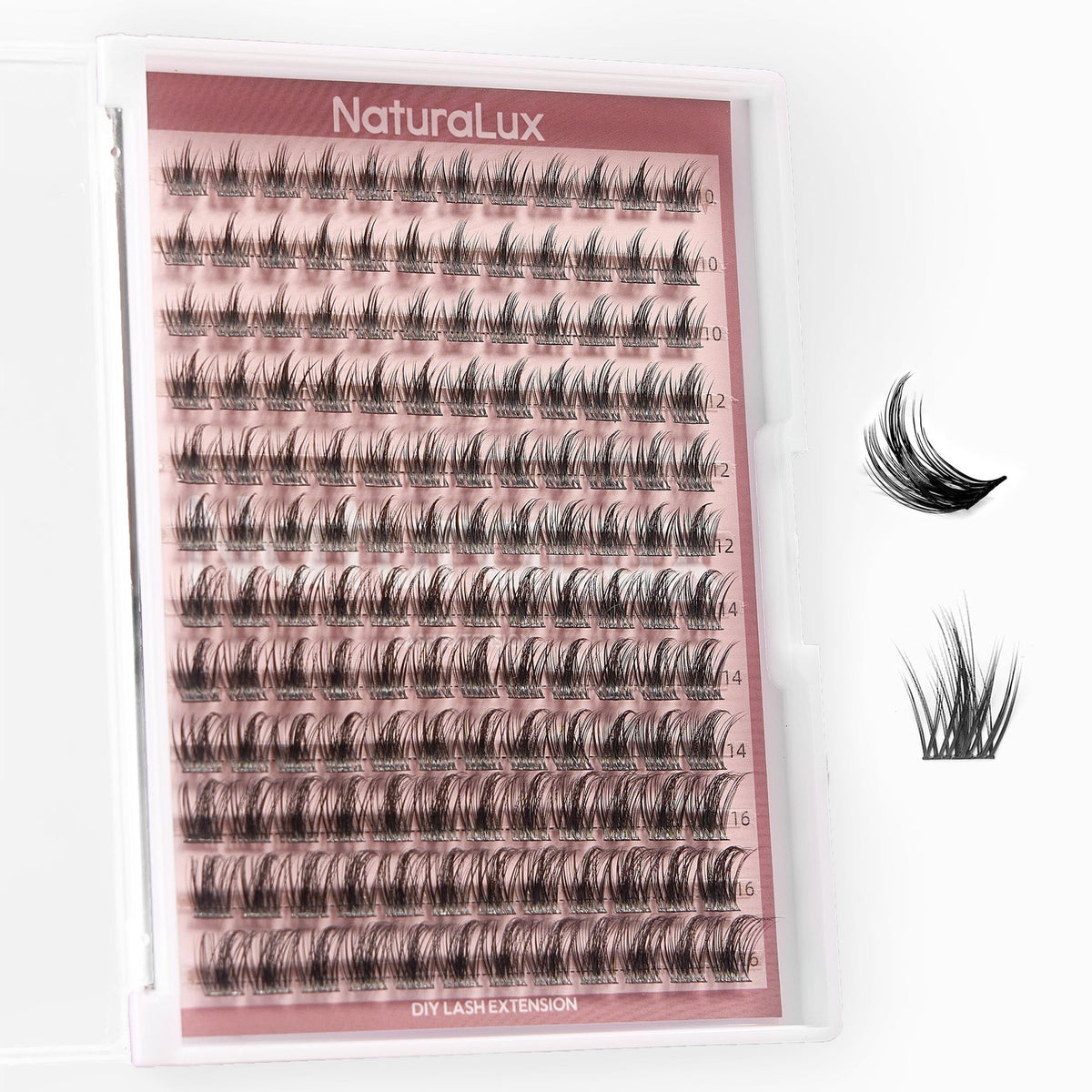 False Eyelash Set - Natural Wispy Hybrid Cluster Lashes 10-16mm Black