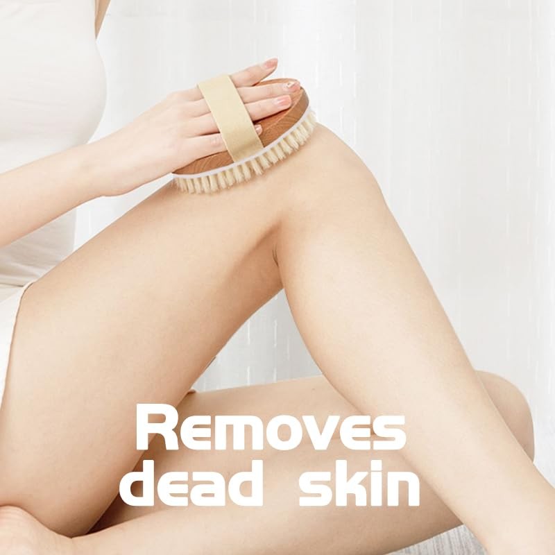 Bamboo Dry Body Brush Shower Brushing Removes Skin with Massage