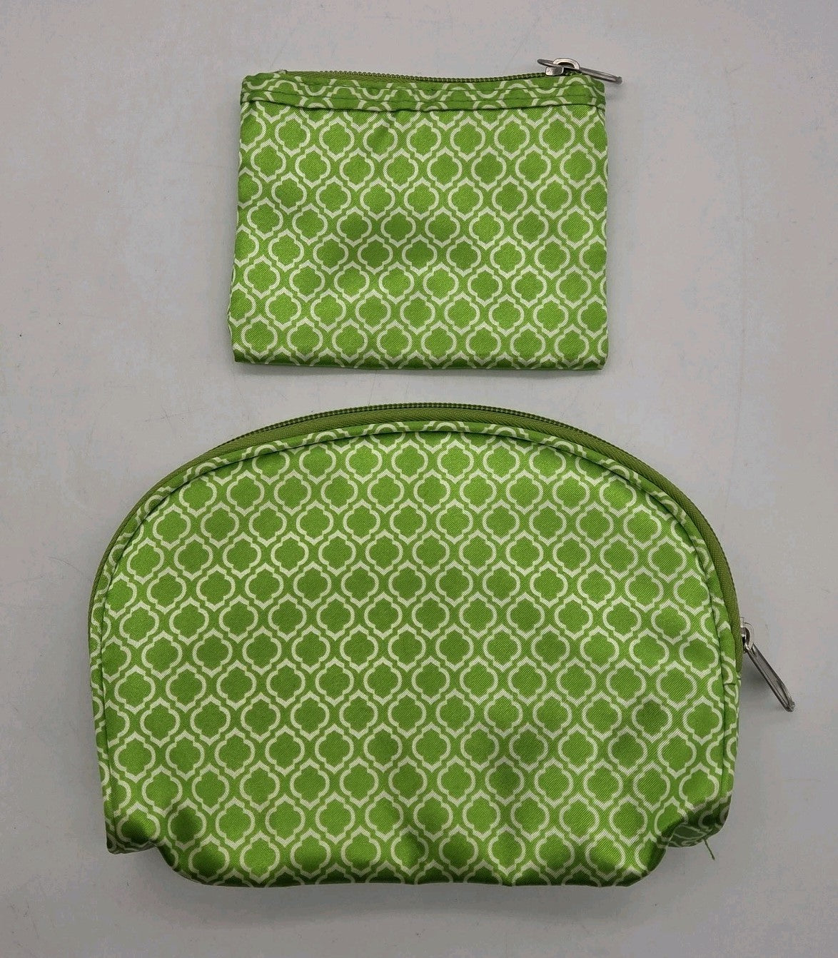 Pier 1 Imports 3-Piece Green Cosmetic Bag Set with Brush Roll and Pouches