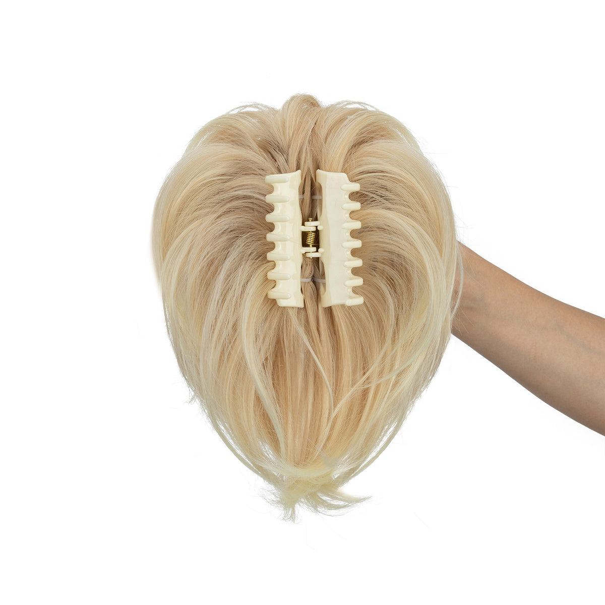 Short Claw Ponytail Extender with Bendable Updo Hair Piece and Claw Clip - Natural Look