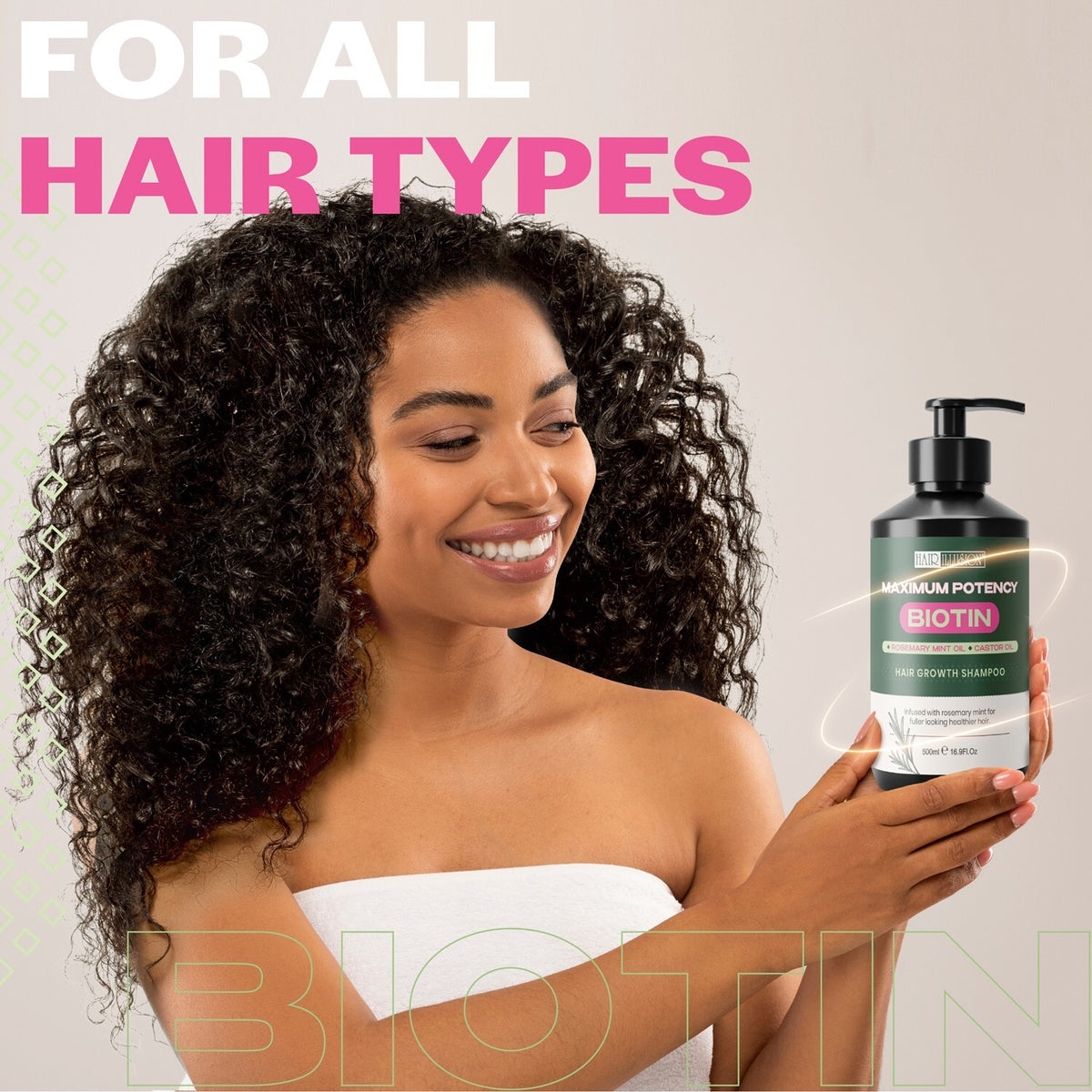 Hair Growth Shampoo with Biotin, Rosemary & Castor Oil