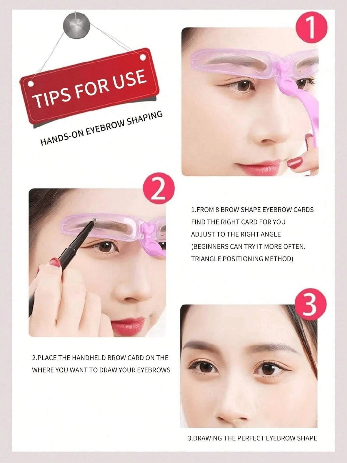 Reusable Eyebrow Stencil Kit with 8 Styles - Makeup Shaping Templates