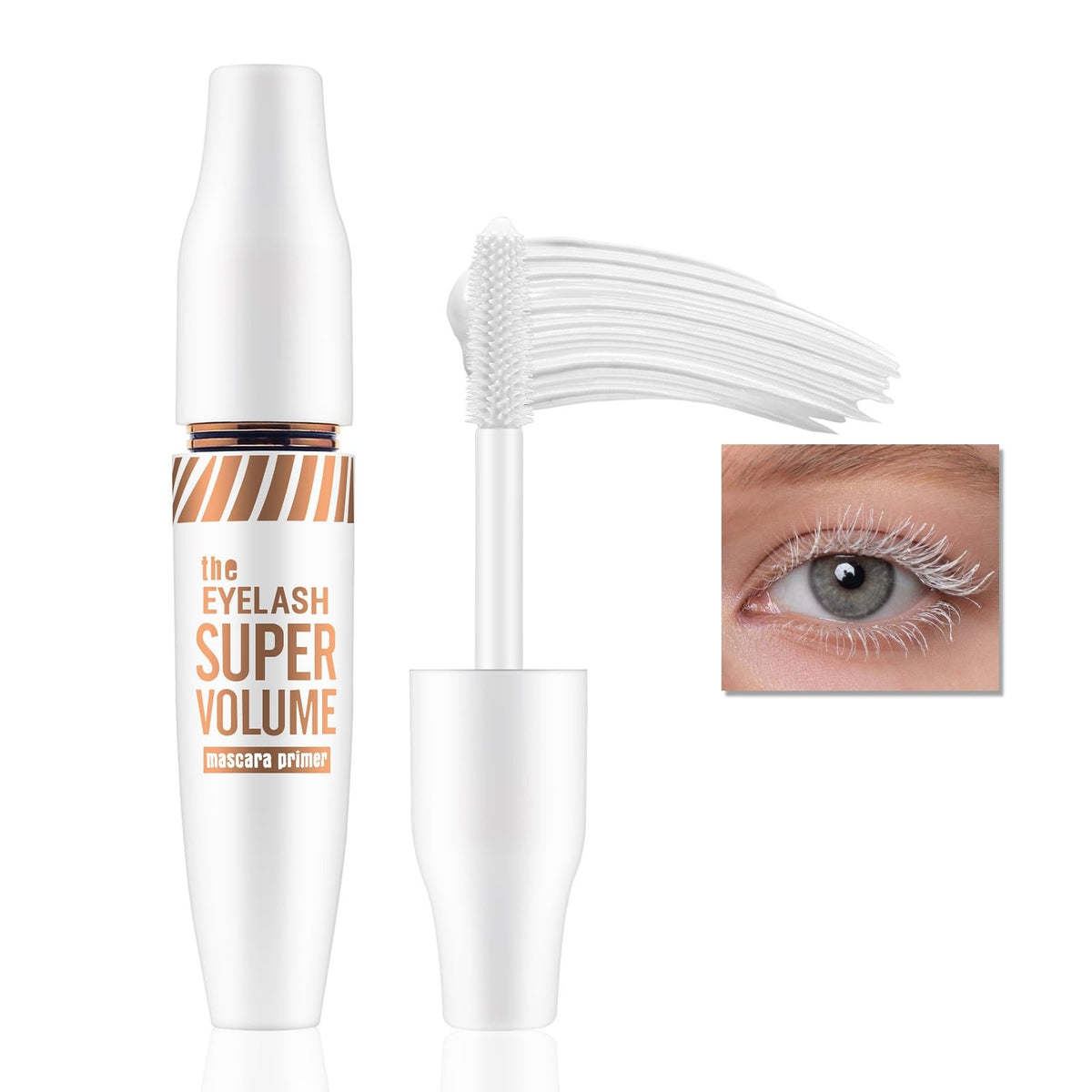 White Volumizing Waterproof Eyelash Primer for Length & Thickness
