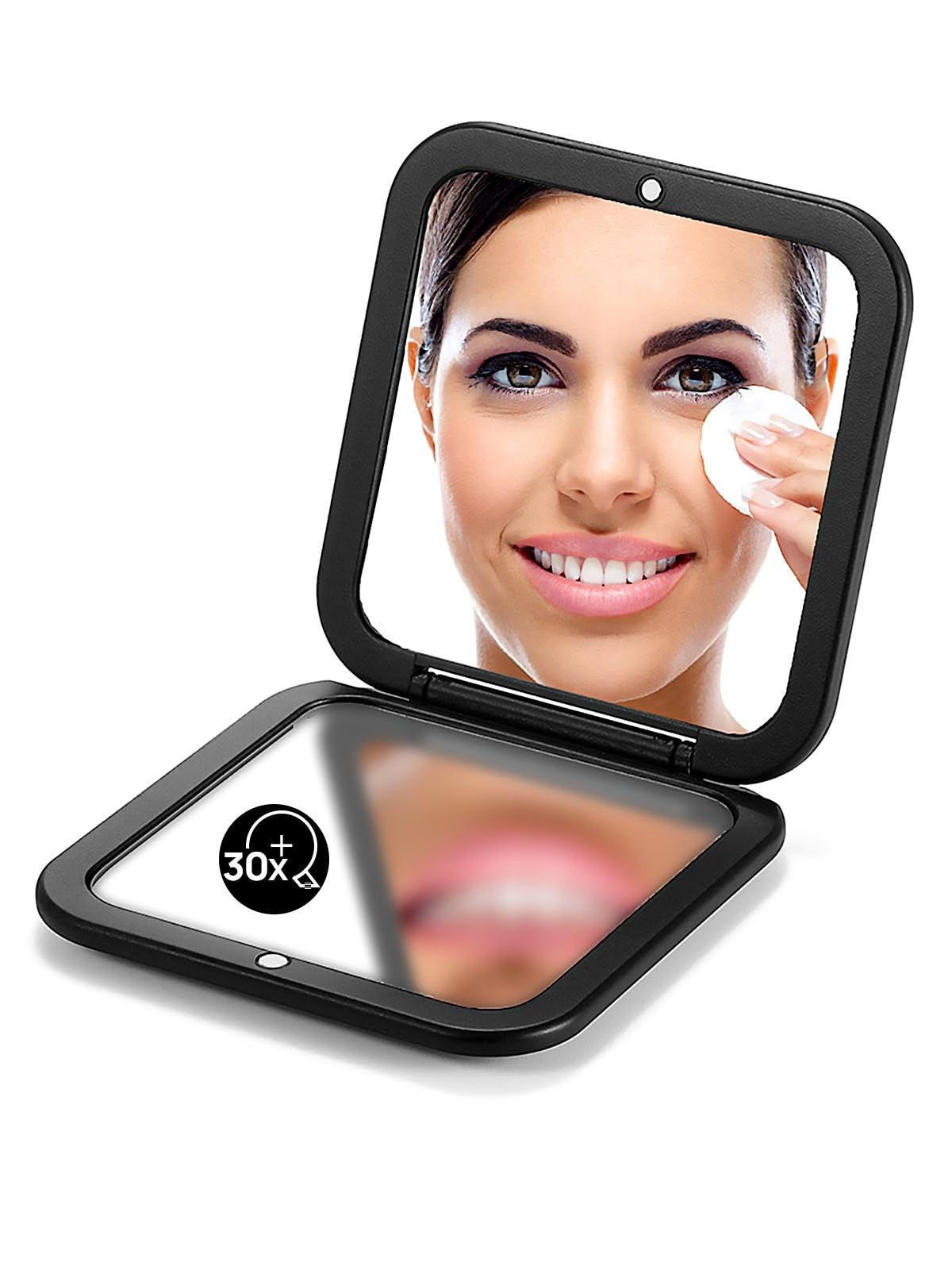 Folding Compact Mirror with 1X/30X Magnification - Travel Hand Mirror