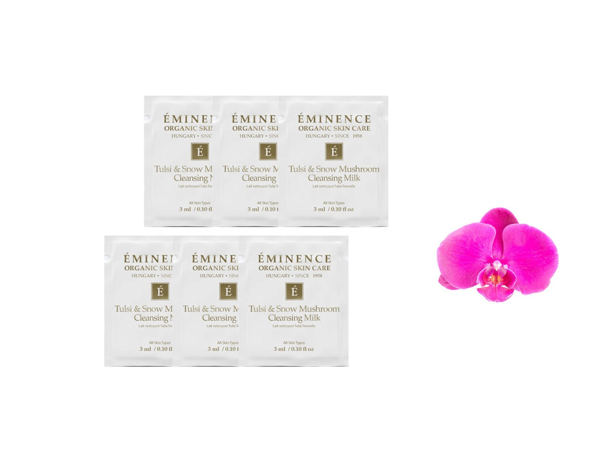 Eminence Tulsi & Snow Mushroom Cleansing Milk Pack of 6 - Facial Skincare Set