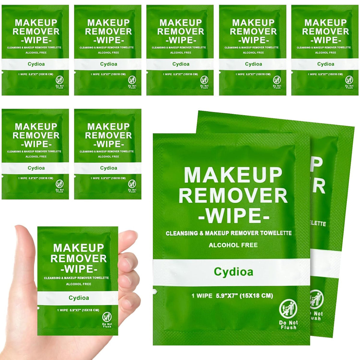 Gentle Makeup Remover Wipes Bulk Pack of 50 for Travel & Daily Use