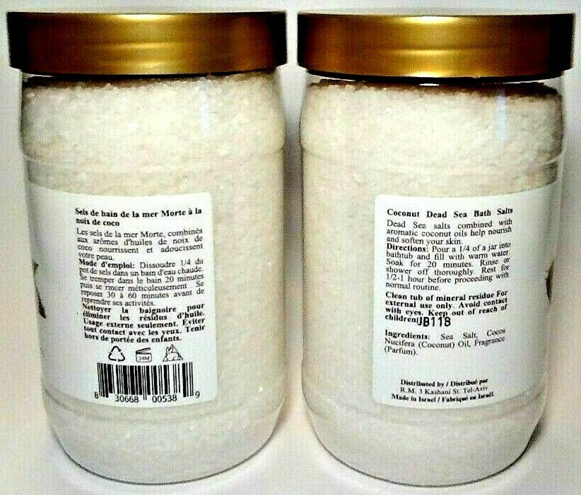 (2 Pack) Dead Sea Collection Bath Salts COCONUT OIL - 28.2 oz each