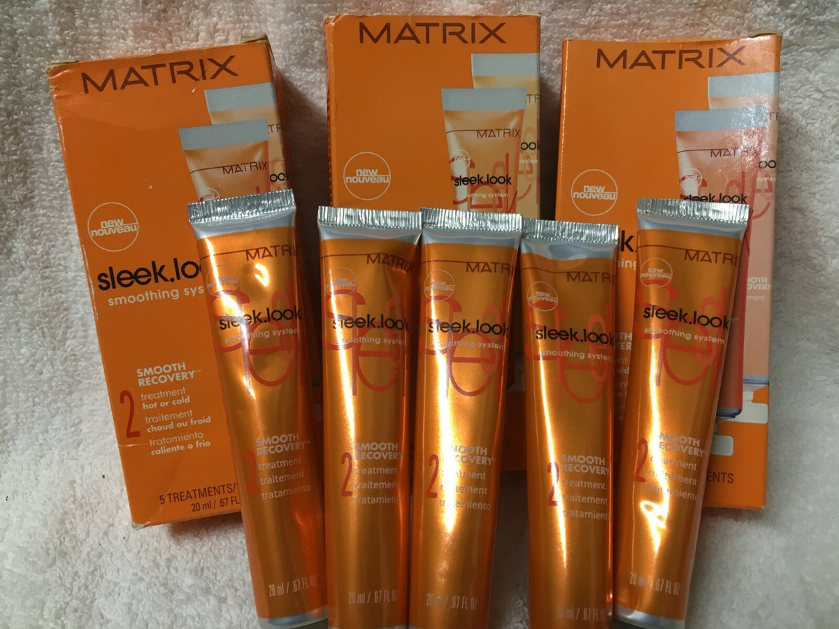Matrix Sleek Look Smoothing System - Hair Repair & Frizz Control Treatment, 15 Tubes