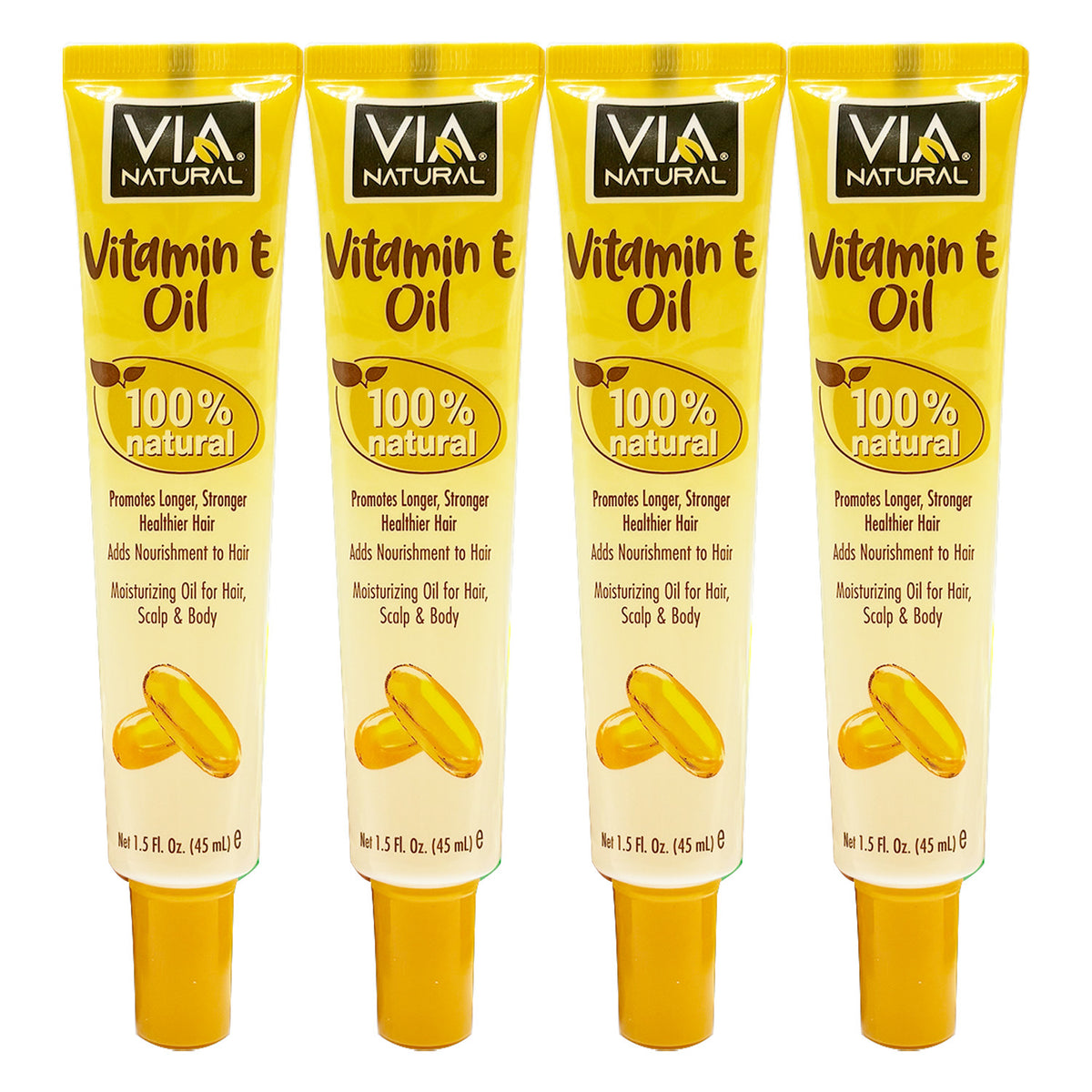 Natural Vitamin E Oil for Skin Hair & Body - 1.5oz, Pack of 2/4/6