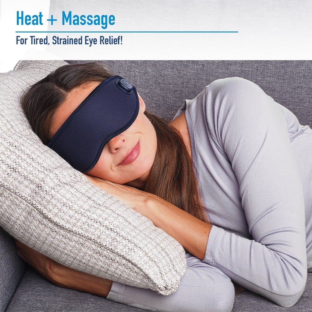 Heated Massage Eye Mask with Cold Gel Pack - Dry Eye Relief & Relaxation