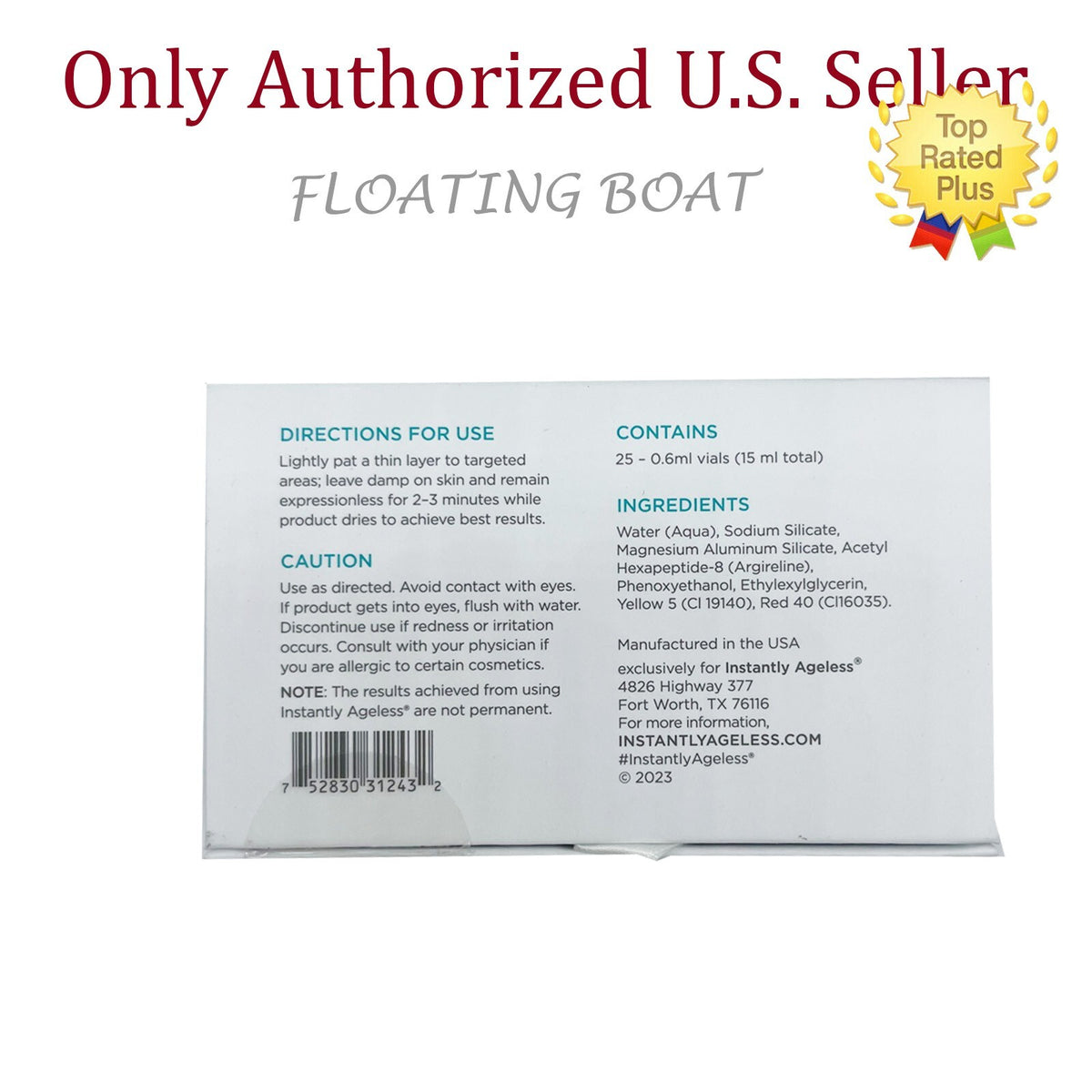 Instantly Ageless Wrinkle Remover & Eye Mask Vial Set - 25 Pack