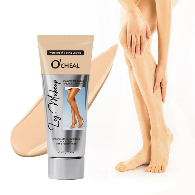 Waterproof Leg Makeup Cream - Natural, Light & Dark Shades, 3.4 Oz