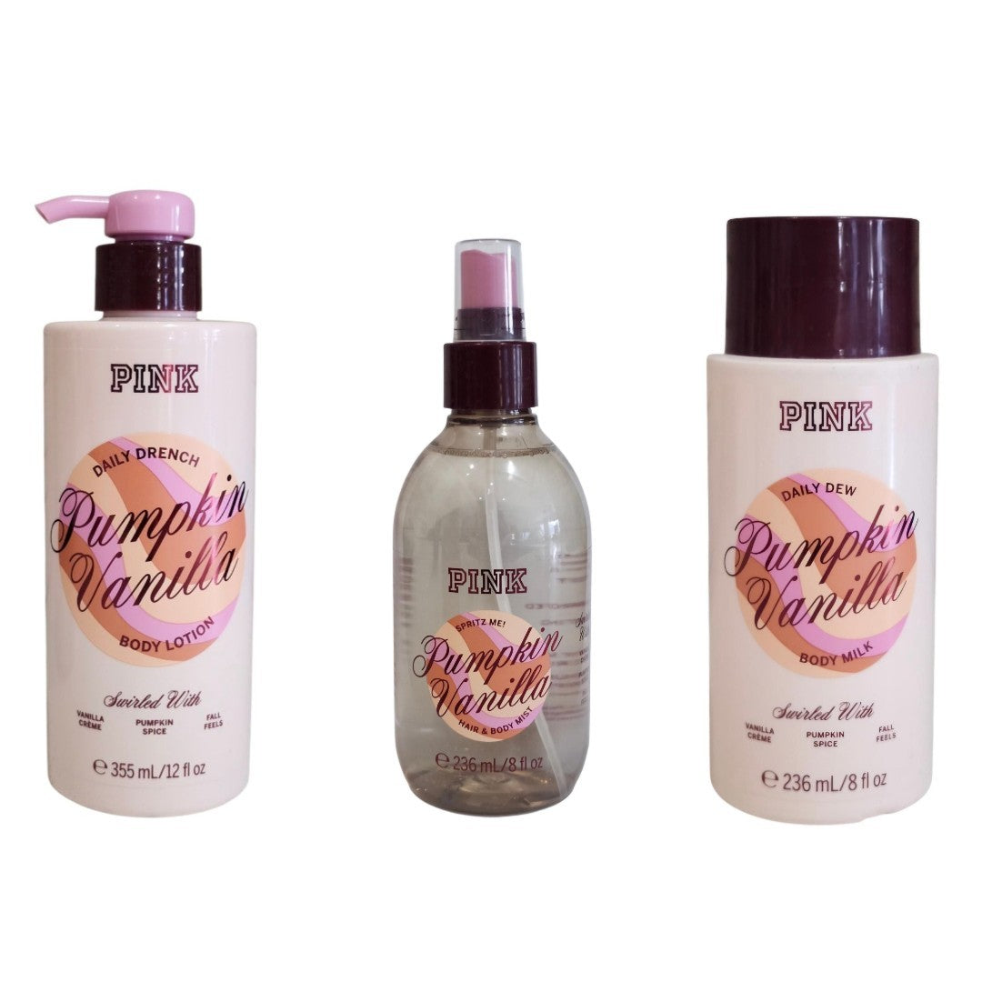 Pumpkin Vanilla Body Care Set - Body Milk, Lotion & Mist