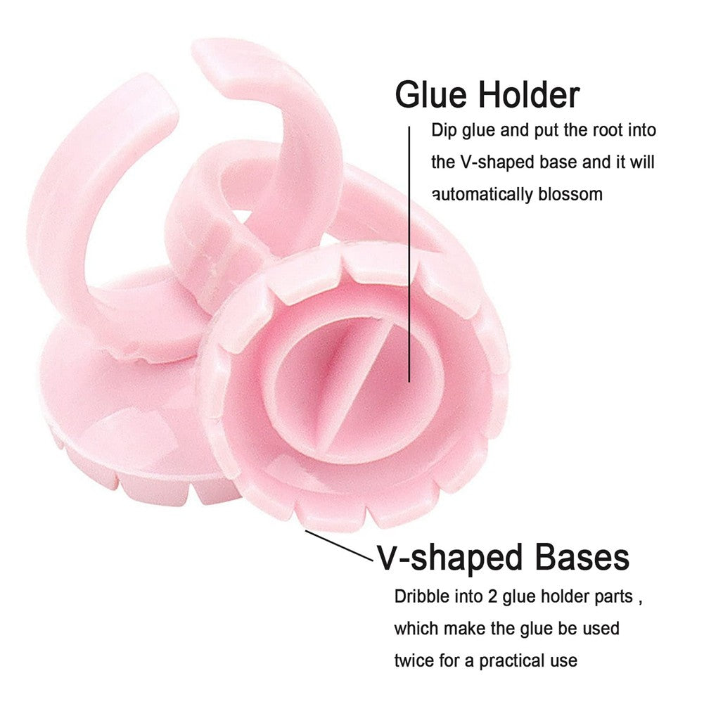 Disposable Eyelash Extension Glue Rings - 400PCS Lash Adhesive Holders for Professional & DIY Use