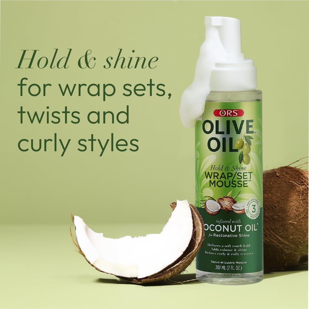 Olive Oil Hair Mousse for Shine & Hold - Nourishing Styling Foam 7oz