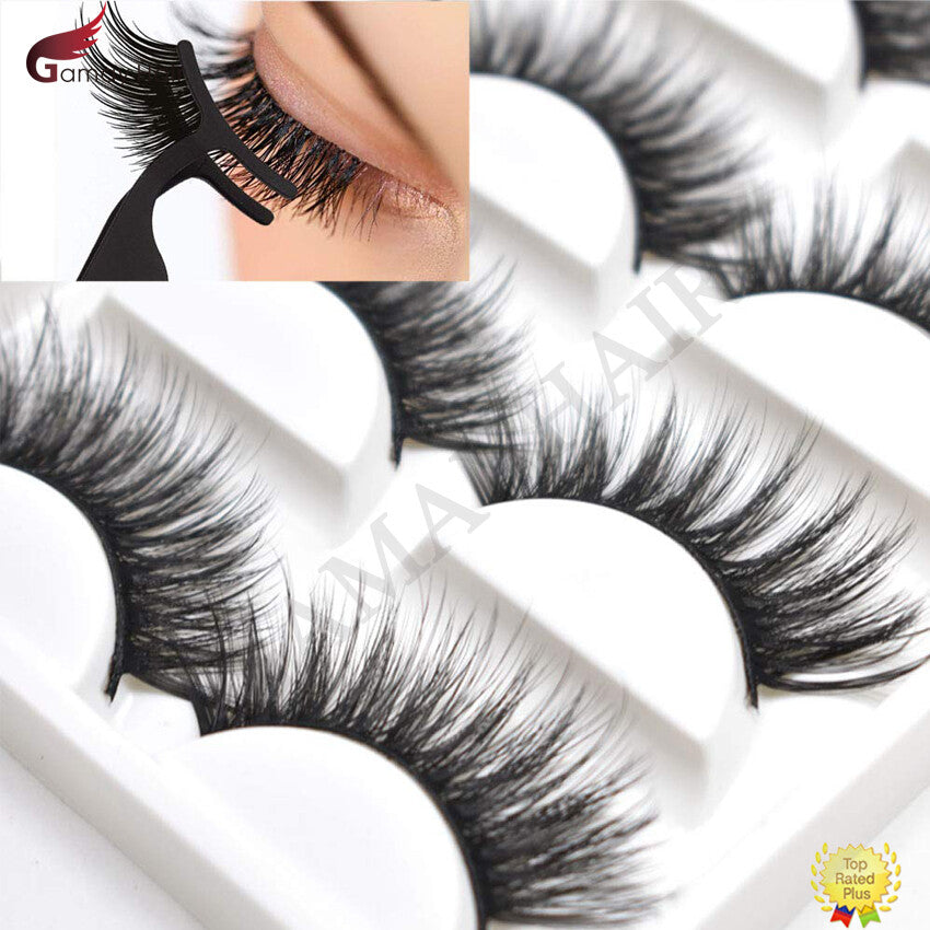 3D Mink False Eyelashes Full Volume Eye Makeup Natural Style 5 Pairs
