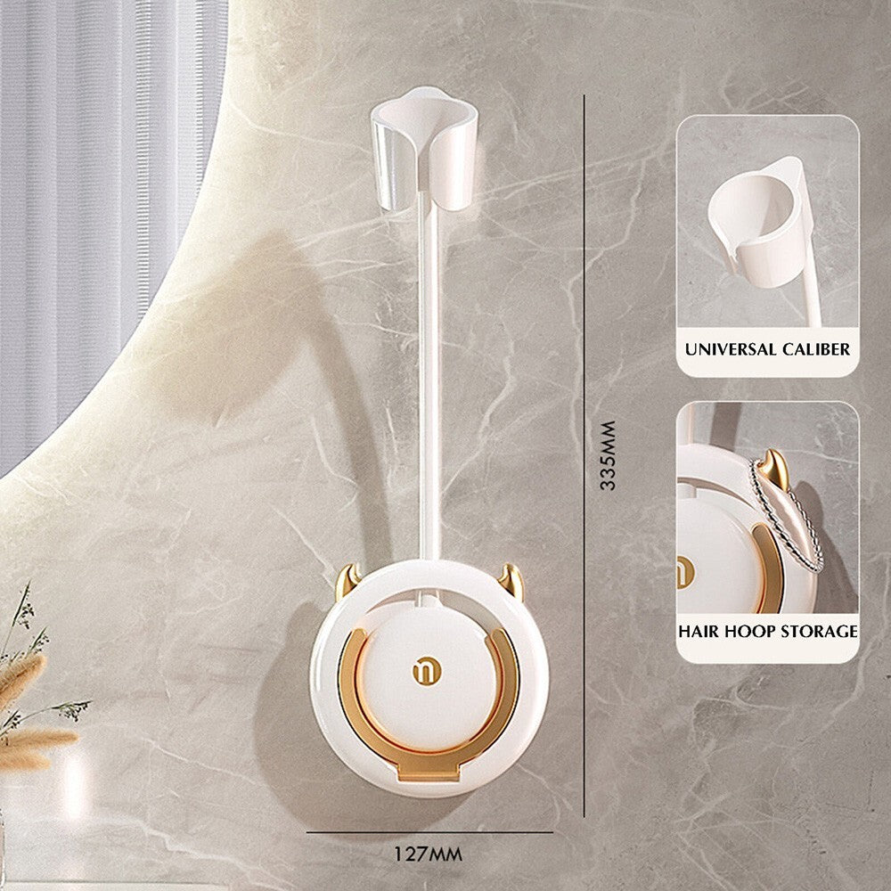 Adjustable Wall-Mounted Hands-Free Hair Dryer Holder Support Rack - Self-Adhesive