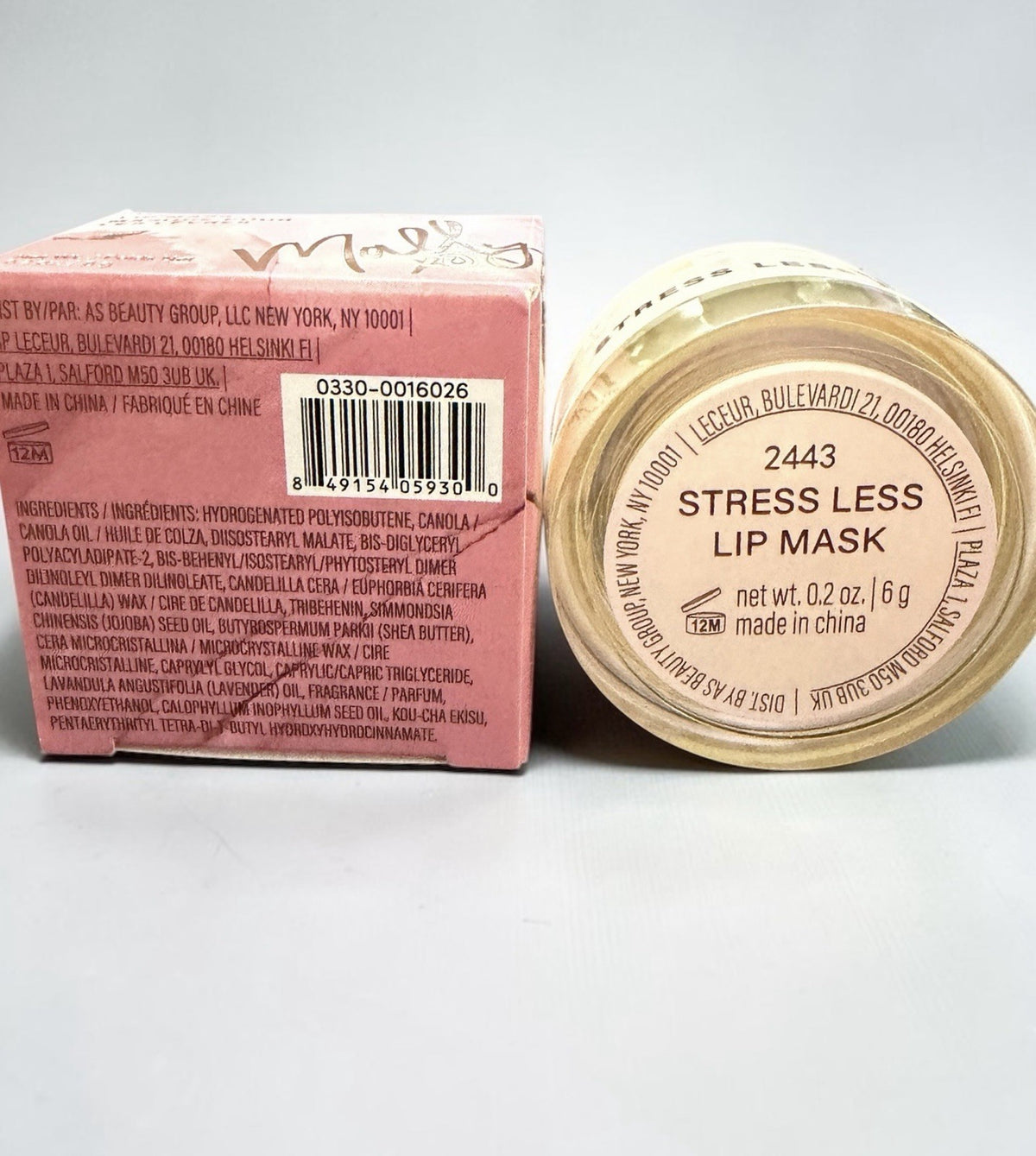 Lip Mask Balm with Gua Sha Amethyst Stone Applicator - Lavender & Chamomile