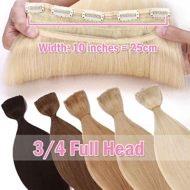 Natural Clip-In Hair Extensions with Balayage Color - Long & Thick One Piece