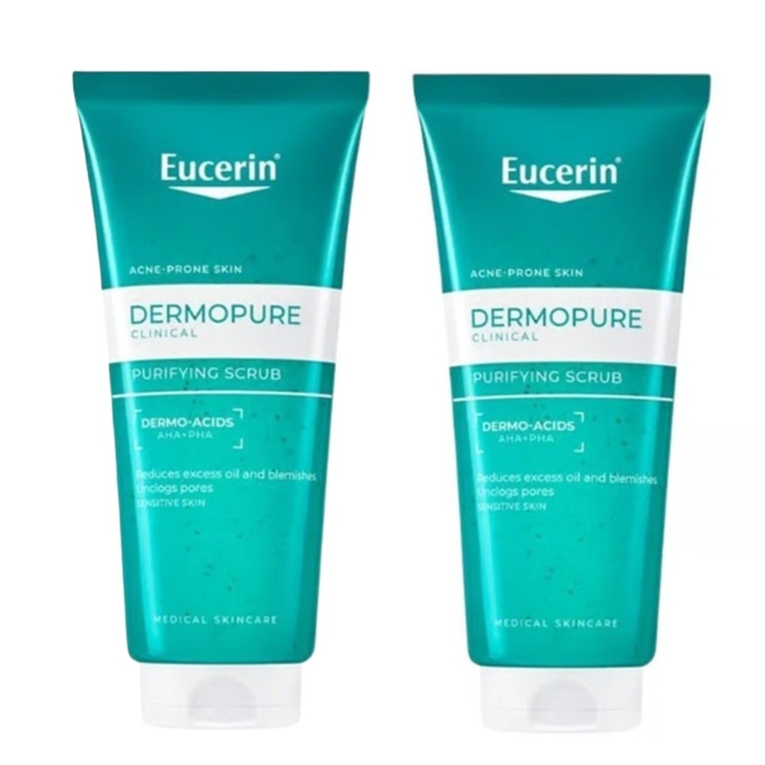 2 X Eucerin Dermopure Oil Control Exfoliant Gommage Scrub Gel 100ml