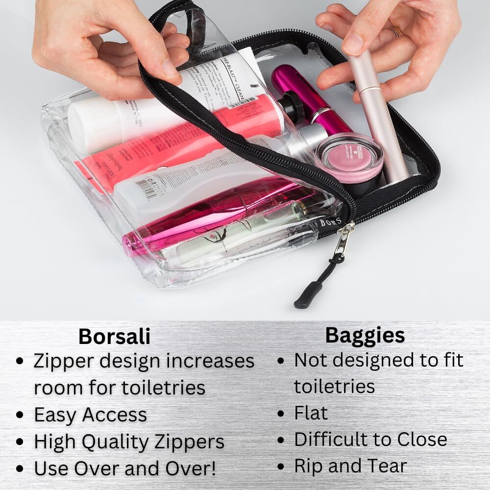 Travel Toiletry Bag 1 Quart Clear TSA Approved Carry-On Organizer