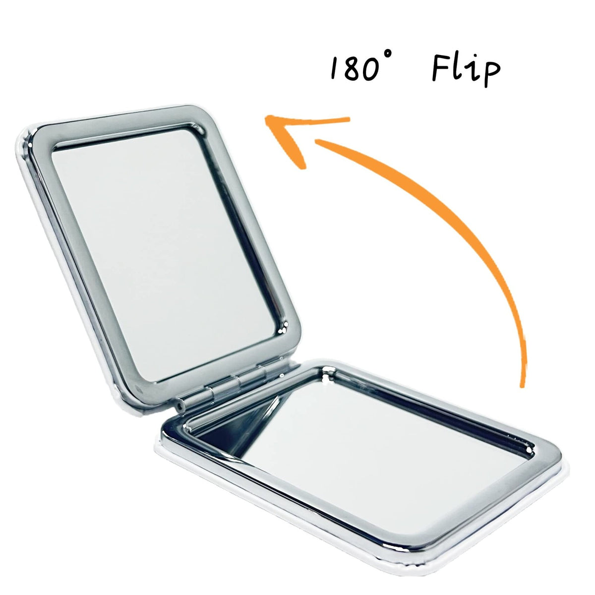 Compact Makeup Mirror Double-Sided with PU Leather Cover - Portable Handheld Reflection