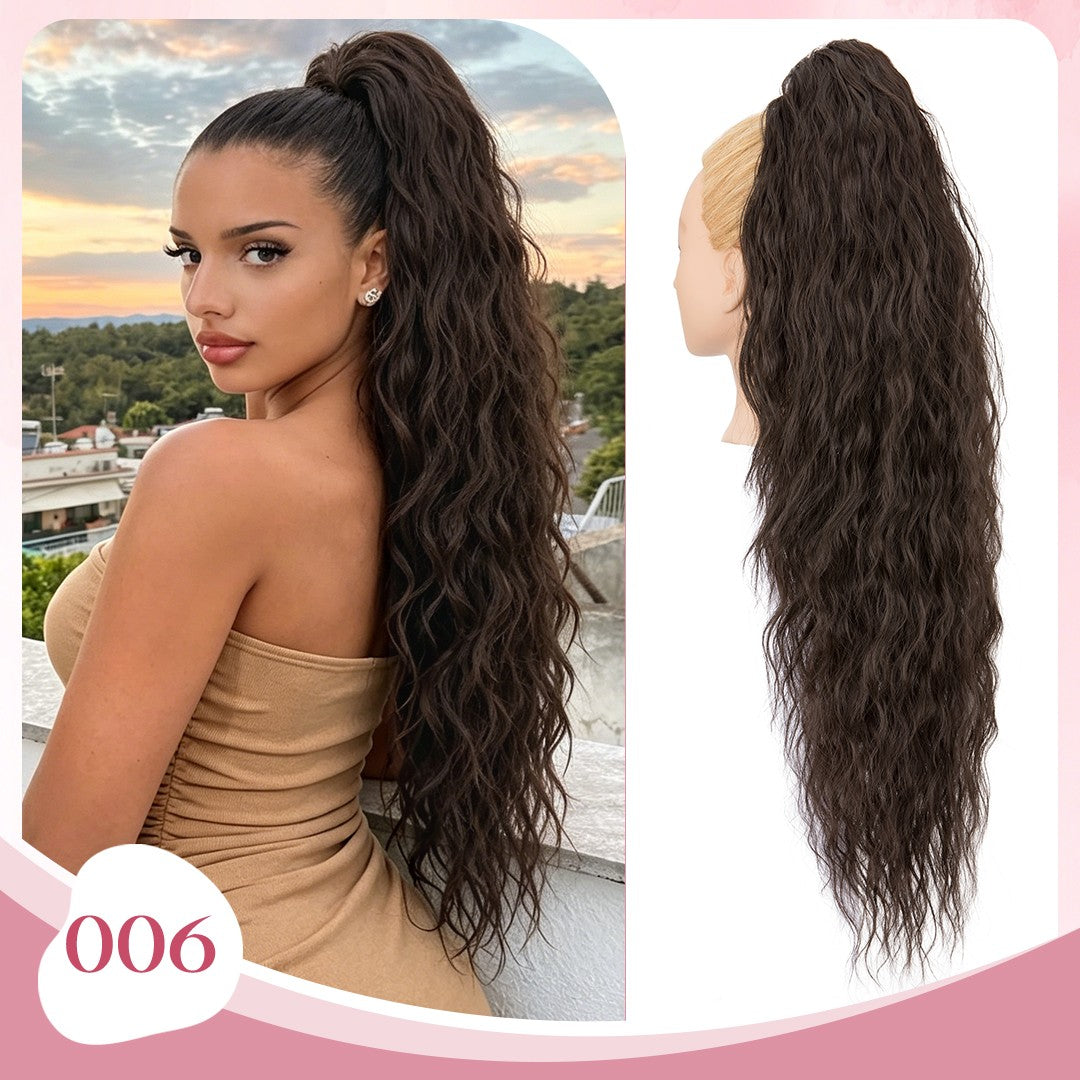 Mega Long & Thick 30-Inch Fluffy Messy Loose Wave Ponytail Extensions - Claw Clip Style