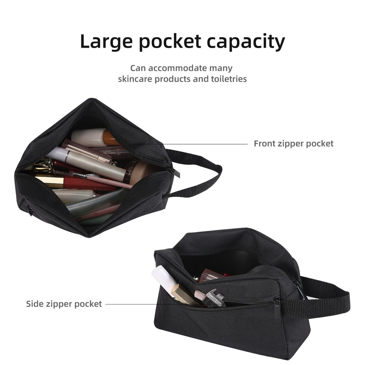 Travel Toiletry Bag Hanging Organizer Waterproof Cosmetic Pouch Black