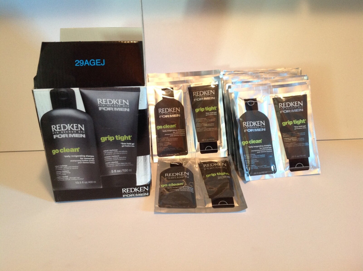 Redken For Men Go Clean Shampoo & Grip Tight Gel 25 Pack Samples