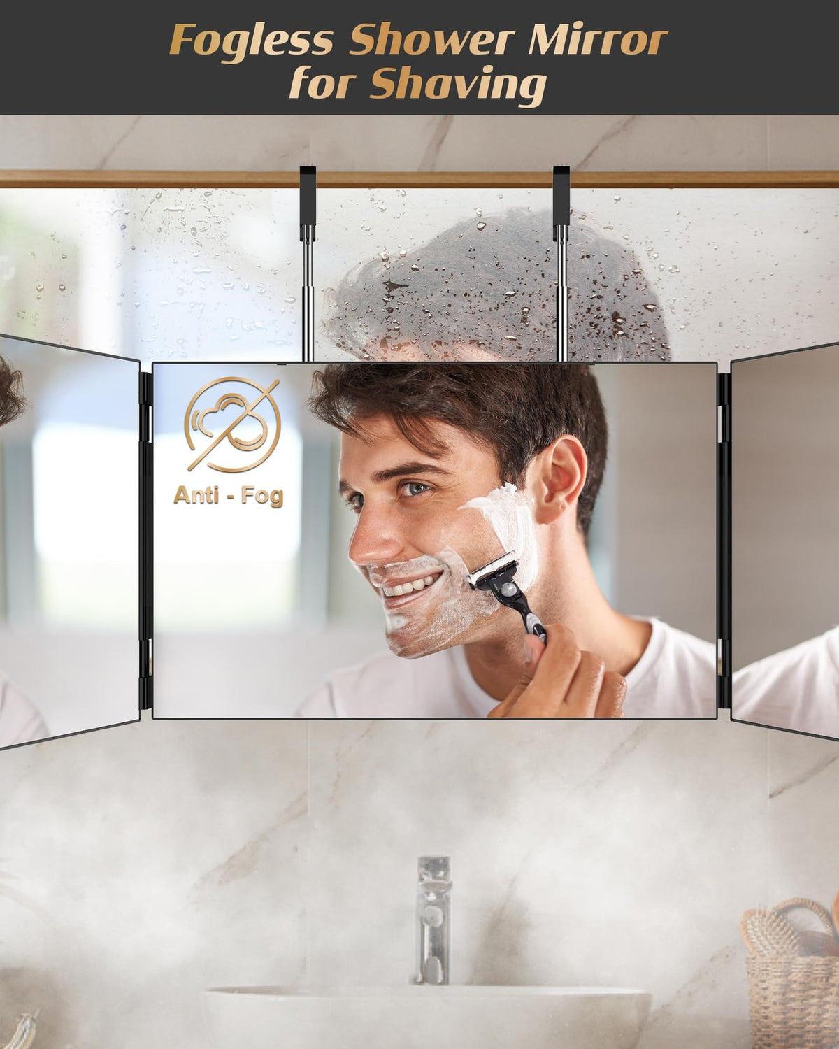 Self-Adhesive 360 Viewing Angle Hair Cutting Mirror with Accessories