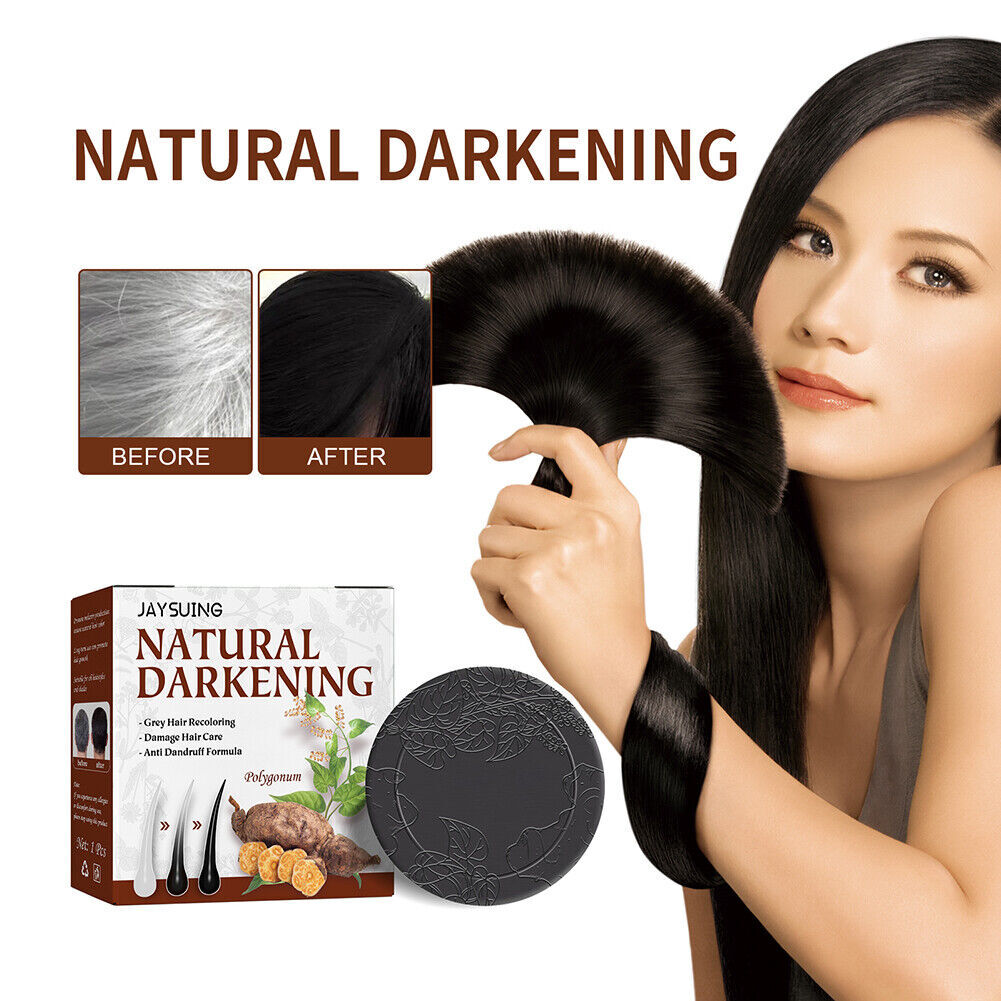 Natural Hair Darkening Shampoo Bar for Gray & Thinning Hair – Organic & Repair